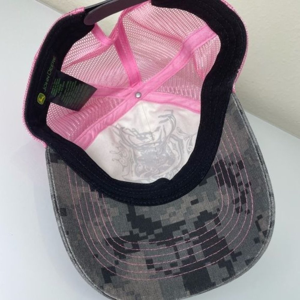 John Deere Gray & Pink Camo Adjustable Hat - Picture 8 of 13